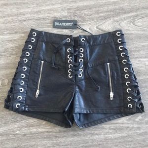 Blank NYC High-Rise Vegan Leather Shorts